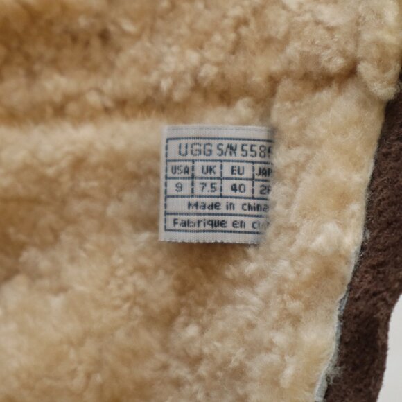 UGG Womens Ryder Tall Boots Embroidered Top Suede Sheepskin Size 9 Dark Brown - Picture 9 of 10